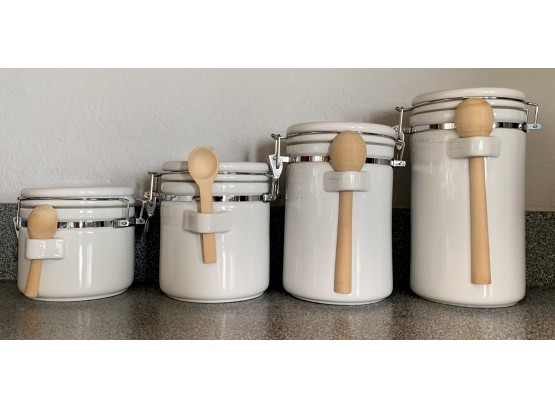4 Vintage Kitchen Storage Jars By  The Main Ingredients Pantryware