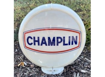 Vintage Plastic Frame Glass Champlin Fuel Pump Globe