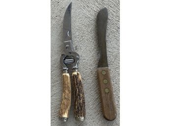 Antler Shears And Remington 4106 Vintage Knife
