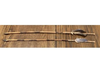 Two Native American Style Carved Arrows