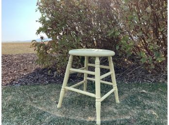 Vintage Cream Colored Shabby Chic Stool