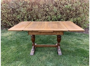 Vintage Library Table With Pull Out Side Leaves