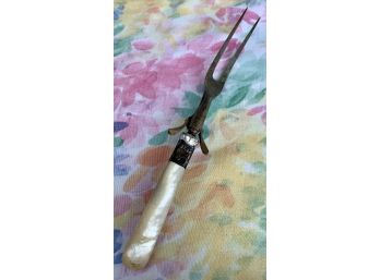 Antique Skewer Patented 1886 With Beautiful Nacre Handle