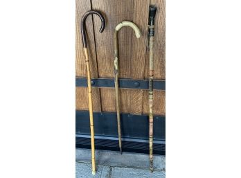 Lot Of 3 Wood Canes