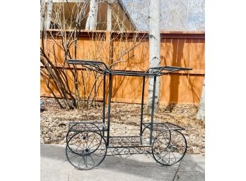 Outdoor Metal Plant Holder Cart