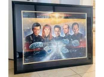 Star Trek Cast Signed Limited Edition ' The Five Doctors ' Lithograph By Keith Birdsong