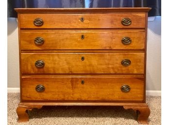 Antique Solid Wood Chest Of Drawers With Dovetail Drawer Joints