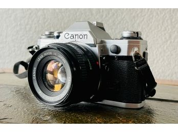 Vintage Canon AE-1 35mm Camera With Canon Made In Japan Lens FD 50mm 1:1.8