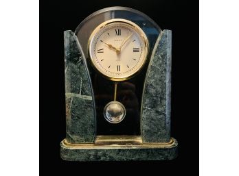 Green Stone Linden Mantle Clock