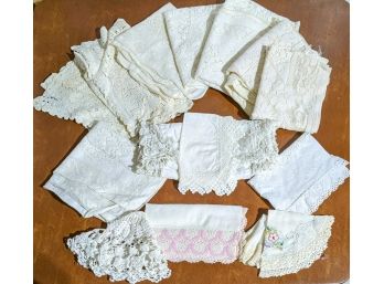 Large Lot Of Lace Handkerchiefs, Doilies, And Napkins