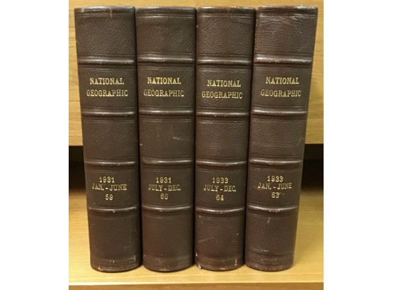 Collection Of Leather Back National Geographic From 1931 And 1933
