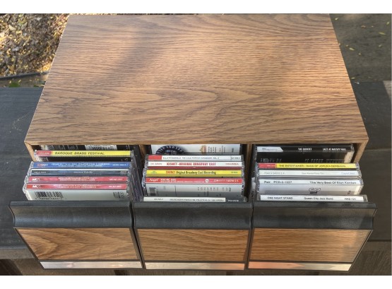Small 3-drawer CD Storage Organizer With CD Collection