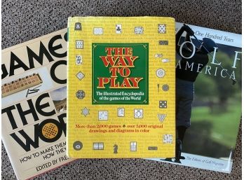 Grouping Of Hardcover Books On Games & Golf