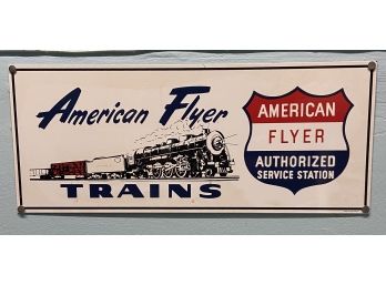 Small American Flyer Trains Metal Sign