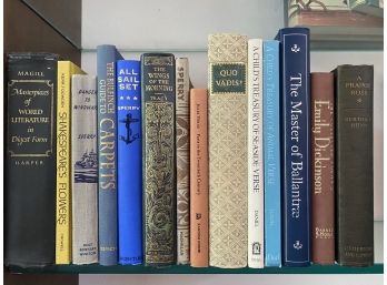 Group Of Fabulous Clothbound And Leather Decorative Fiction Books Including Quo Vadis & A Prarie Rose