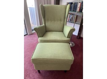 Modern Green Ikea Strandmon Wingback Chair And Ottoman