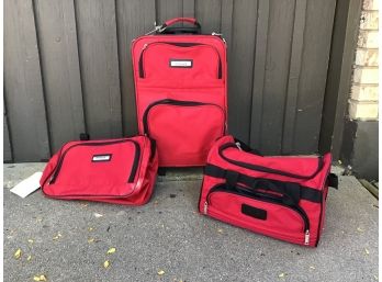 Set Of Red Luggage 2 By Embark And One By Ciao!