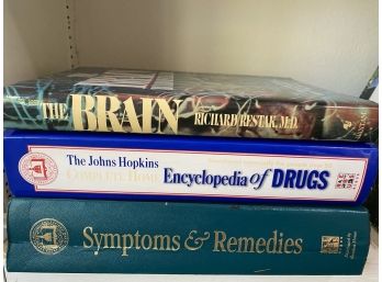 Group Of Health Books Including Symptoms & Remedies & The Brain