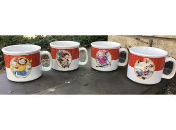 All Four 2002 Campbell's Limited Edition U.S. Olympic Soup Mug 'Skier'