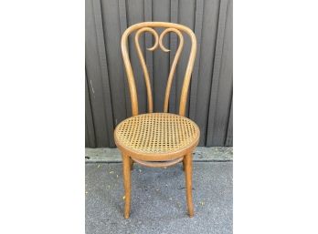 Bow Wood Wicker Seated Chair With Heart Design