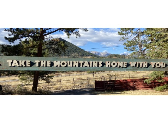 Handmade 'Take The Mountains Home With You' Large Wooden Sign