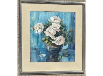 Helen Everett Signed 1934 Water Color Flowers Framed
