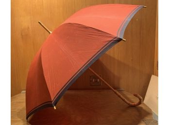 Pretty Red & Black Pattern Umbrella  With Bamboo Handles