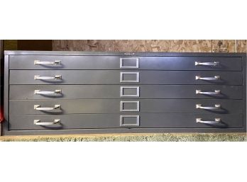Vintage Cole-steel 5 Deep Drawer Flat Filing Cabinet (heavy) (2/2)