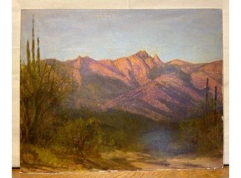 Dave Stirling Santa Catalina Mountains 1950 Oil Painting Out Of Frame
