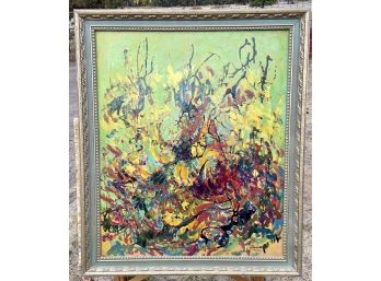 Dave Stirling Framed Signed 1966 Abstract Oil  Painting