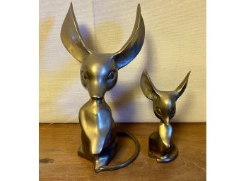 2 Brass Mouse Figurines