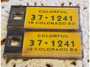 (2) Colorado 1953 Miniature License Plates Disabled Veterans
