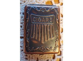 Rare United Cigars 1930 Matchbook Metal Case