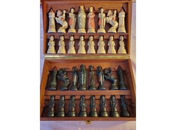 Extremely Rare Full Set Of  Anri Toriart  Chess Set Pieces In Original Box  Italy