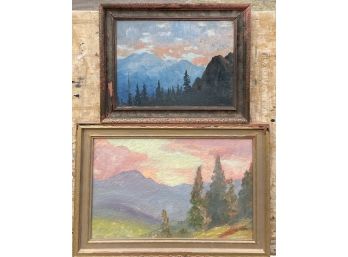 (2) Small Dave Stirling Framed Landscape Oil Paintings