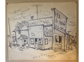 Bill Rokocy Sketch 'Hot Kansas Town' 1960