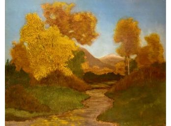 Dave Schutz Autumn Landscape Oil Painting Out Of Frame