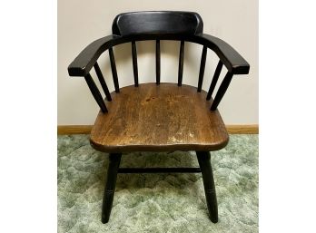 Vintage Dark Stained Spindle Backed Arm Chair
