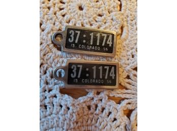 2 Colorado 1956 Miniature License Plates Disabled Veterans