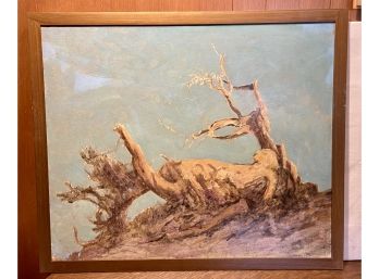 Large Dave Stirling Landscape Scene Oil Painting In Frame