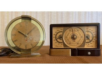 Taylor Instruments Co Barometric Pressure  & Westclox Clock