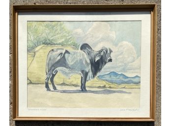 Jack Stirling 1948 'Brahman King' Signed Framed Watercolor