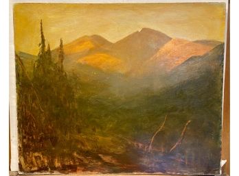 Dave Stirling 'sunrise On Longs Peak' 1969 Oil Painting Out Of Frame