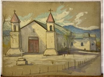 Dave Stirling Santa Cruz Chapel Oil Painting Out Of Frame