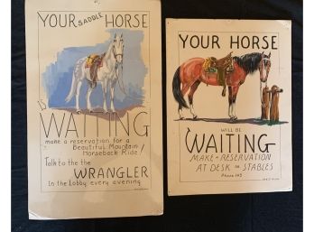(2) Jack Stirling Water Color Advertising Pieces Ink And Water Color 1950