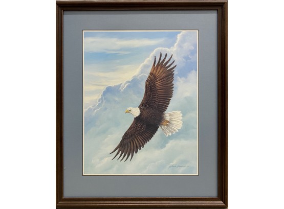 2 Eagle Watercolors By Gene Galasso (Am. 20th Cent.)