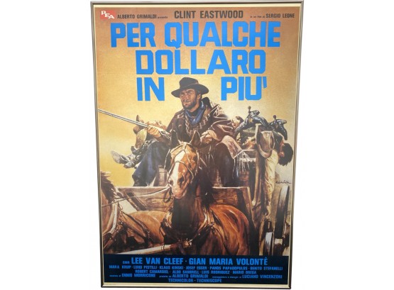 Fabulous Clint Eastwood Framed Reproduction Poster 'Per Qualche Dollaro In Piu'
