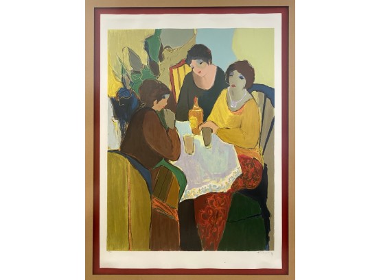 Gorgeous Large Limited Edition Tarkay Serigraph Of Women Seated At Cafe