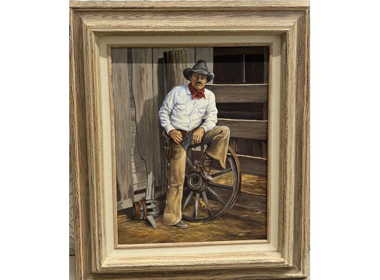 'Loafin' Oil Painting On Canvas By Richard “Dick” Baerman (Am. 1929--2009)
