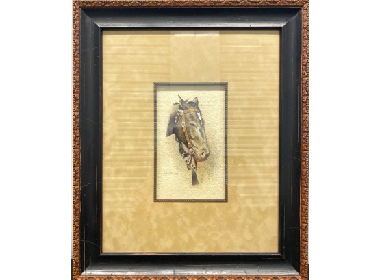 J. Mark Kohler (Am. 1963) Watercolor Of Horse Head With Bridle